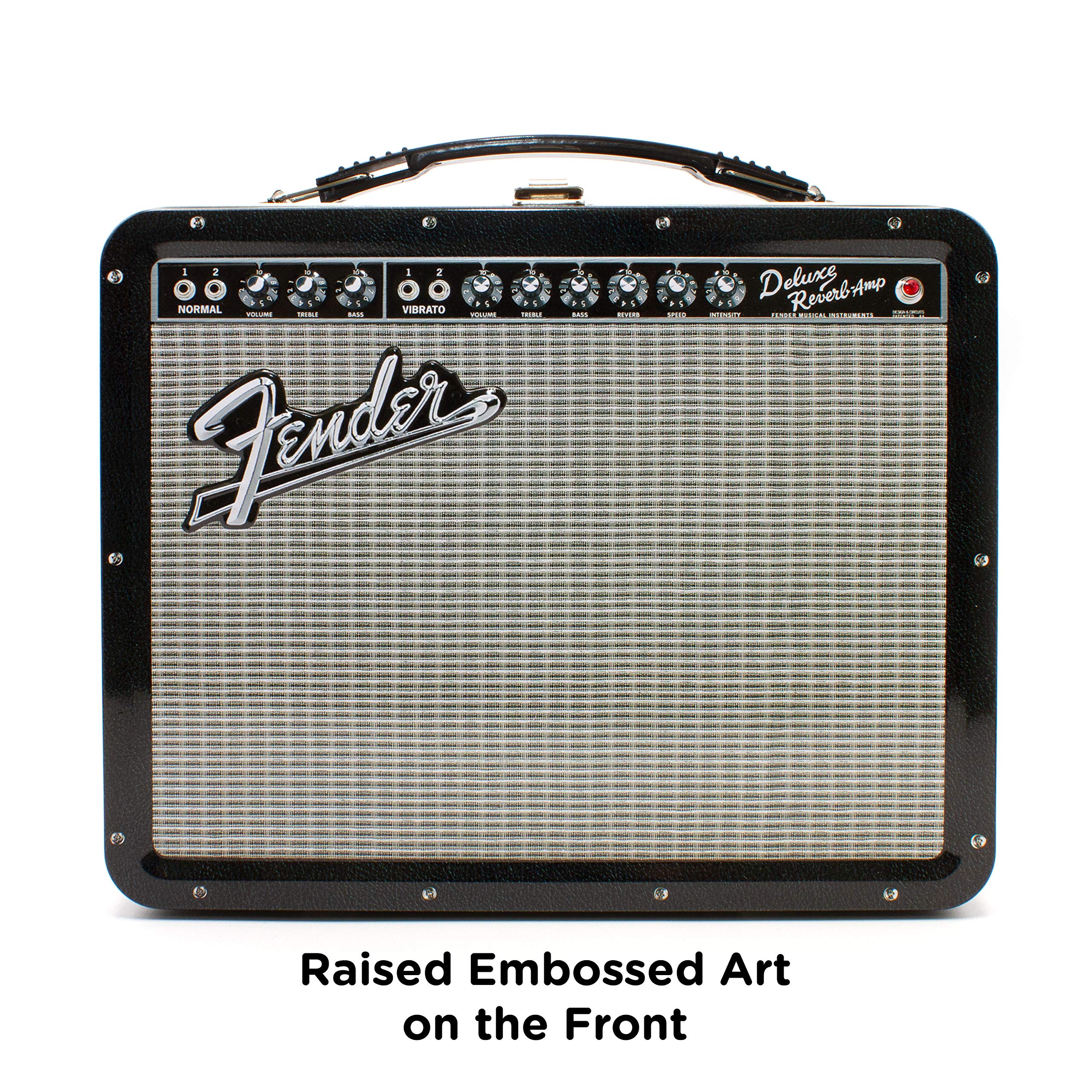 Aquarius Fender Amp Large Fun Box - Sturdy Tin Storage Box With Plastic Handle & Embossed Front Cover - Officially Licensed Fend